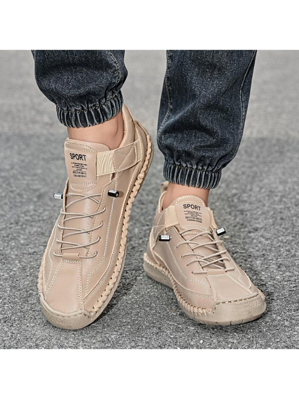 Women's Khaki Breathable Loafers Mid top Walking Flats Ankle Chukka Boots - Picture 5 of 7